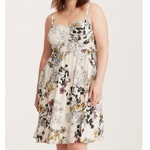 Torrid Floral Print Bow Front Challis Sundress